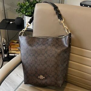 Coach Dark Brown Monogram Tote. Like New! Barely used!